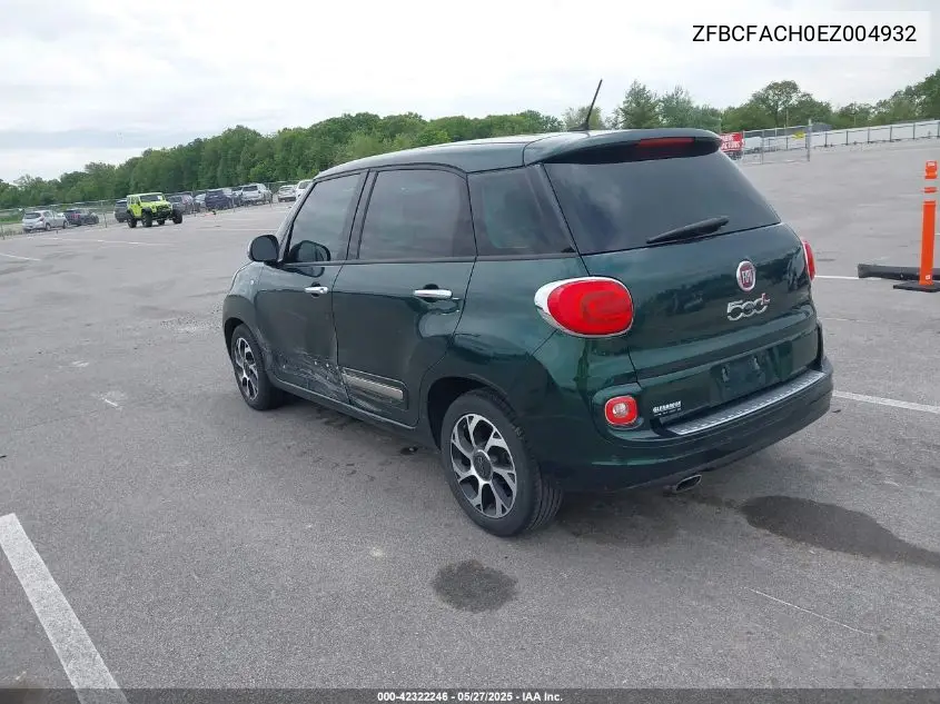 2014 Fiat 500L Lounge VIN: ZFBCFACH0EZ004932 Lot: 42322246