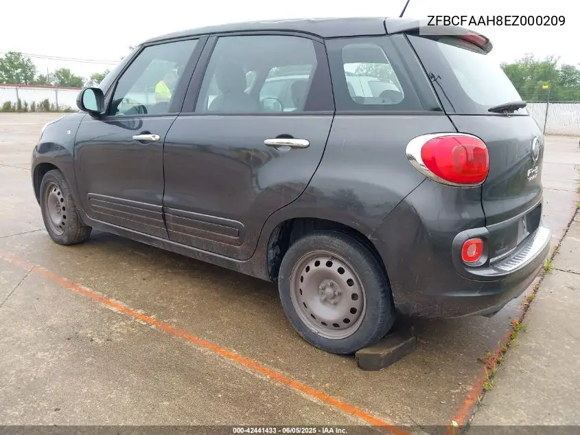 2014 Fiat 500L Pop VIN: ZFBCFAAH8EZ000209 Lot: 42441433