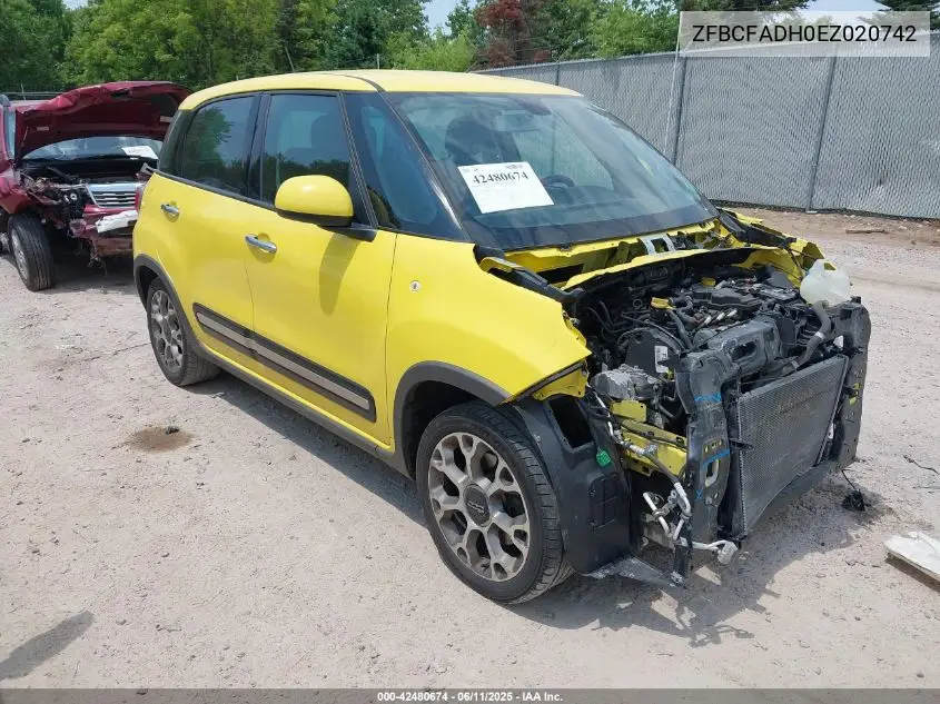2014 Fiat 500L Trekking VIN: ZFBCFADH0EZ020742 Lot: 42480674