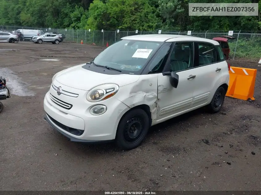 2014 Fiat 500L Pop VIN: ZFBCFAAH1EZ007356 Lot: 42541093