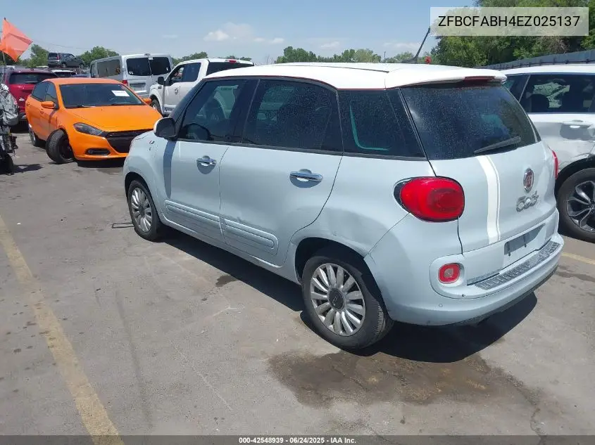 2014 Fiat 500L Easy VIN: ZFBCFABH4EZ025137 Lot: 42548939