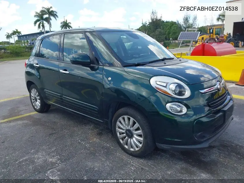 2014 Fiat 500L Easy VIN: ZFBCFABH0EZ014538 Lot: 42552809