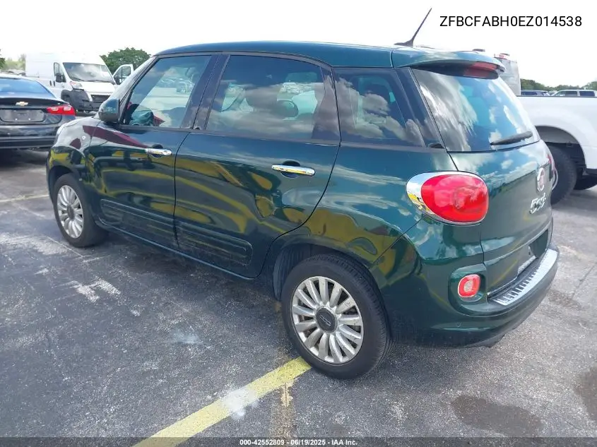 2014 Fiat 500L Easy VIN: ZFBCFABH0EZ014538 Lot: 42552809