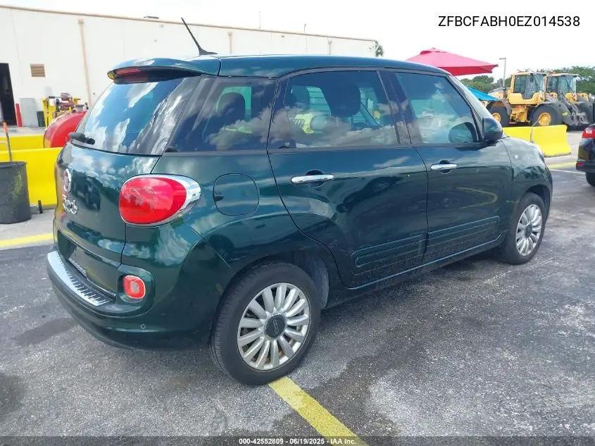 2014 Fiat 500L Easy VIN: ZFBCFABH0EZ014538 Lot: 42552809