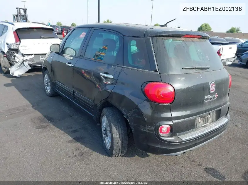 2014 Fiat 500L Easy VIN: ZFBCFABH1EZ002138 Lot: 42588407