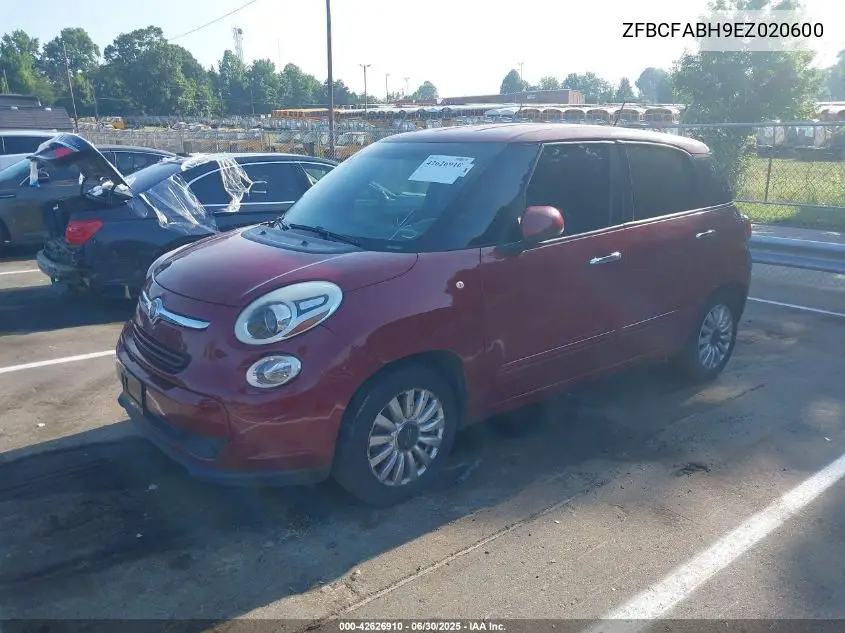 2014 Fiat 500L Easy VIN: ZFBCFABH9EZ020600 Lot: 42626910