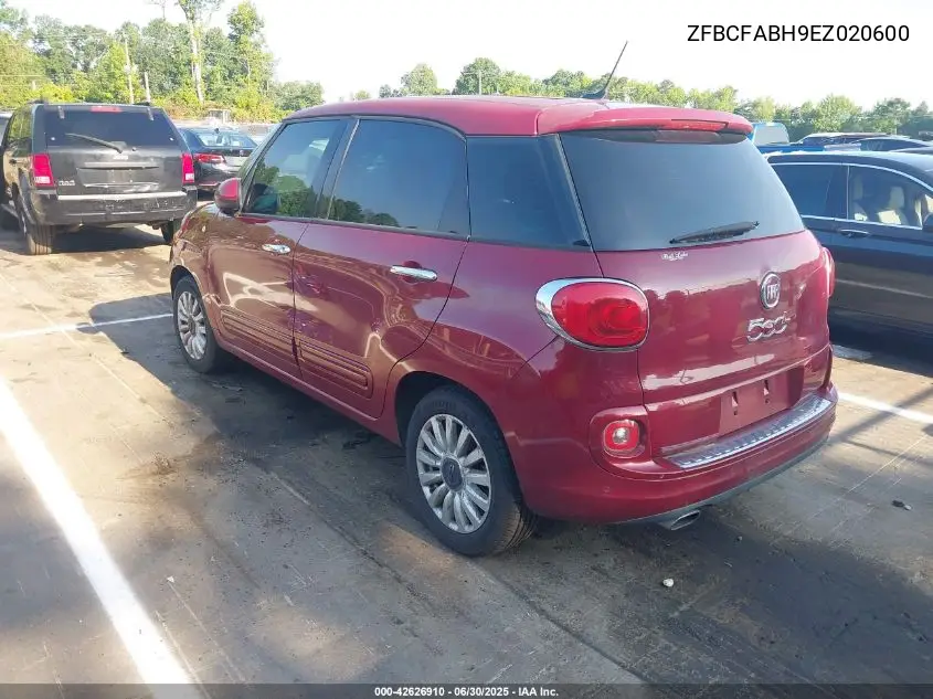 2014 Fiat 500L Easy VIN: ZFBCFABH9EZ020600 Lot: 42626910