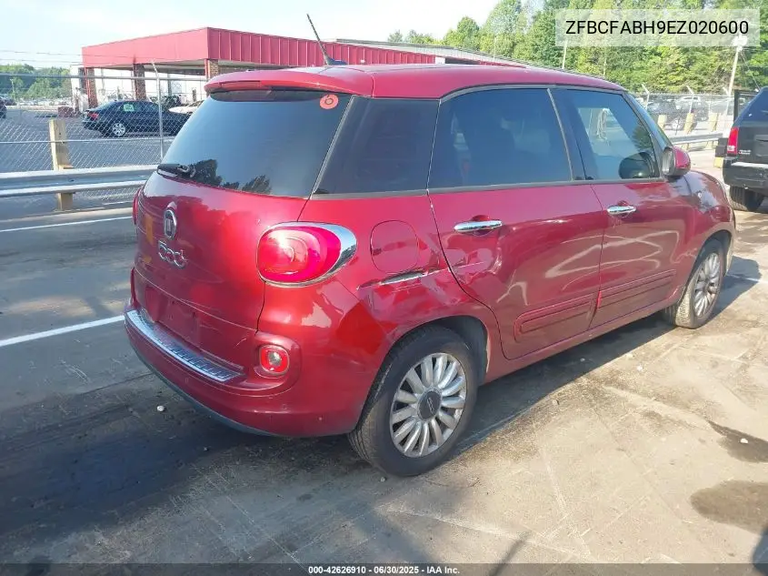 2014 Fiat 500L Easy VIN: ZFBCFABH9EZ020600 Lot: 42626910