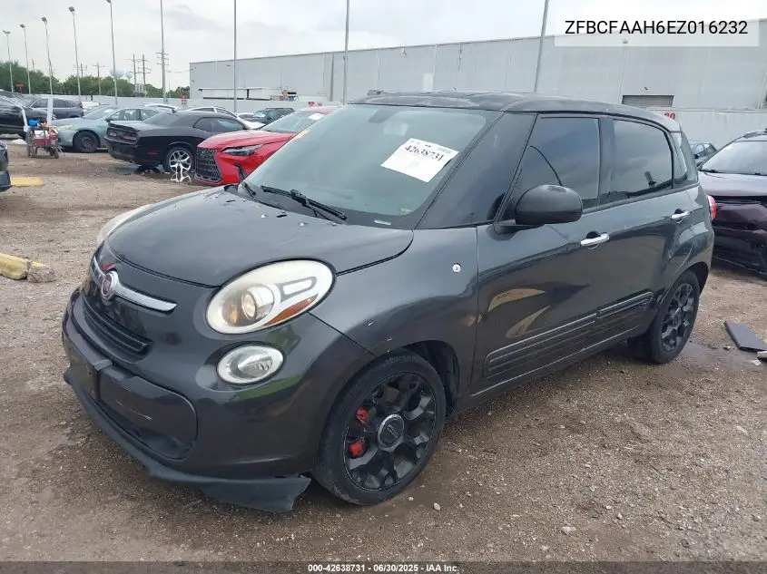 2014 Fiat 500L Pop VIN: ZFBCFAAH6EZ016232 Lot: 42638731