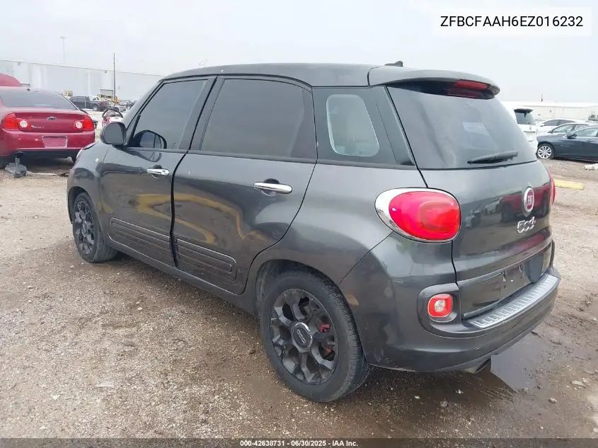 2014 Fiat 500L Pop VIN: ZFBCFAAH6EZ016232 Lot: 42638731