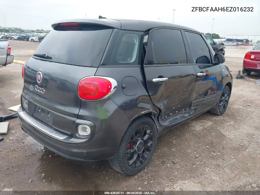 2014 Fiat 500L Pop VIN: ZFBCFAAH6EZ016232 Lot: 42638731