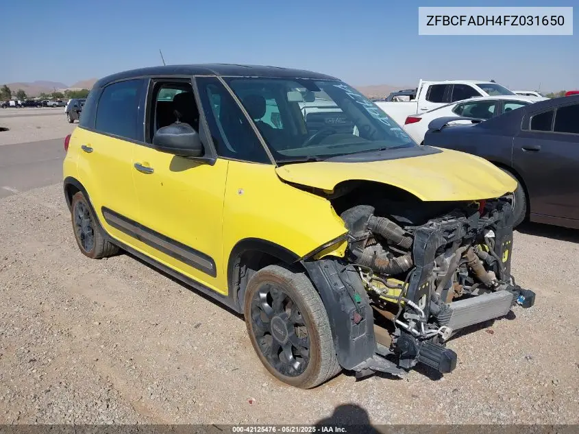 2015 Fiat 500L Urbana Trekking VIN: ZFBCFADH4FZ031650 Lot: 42125476