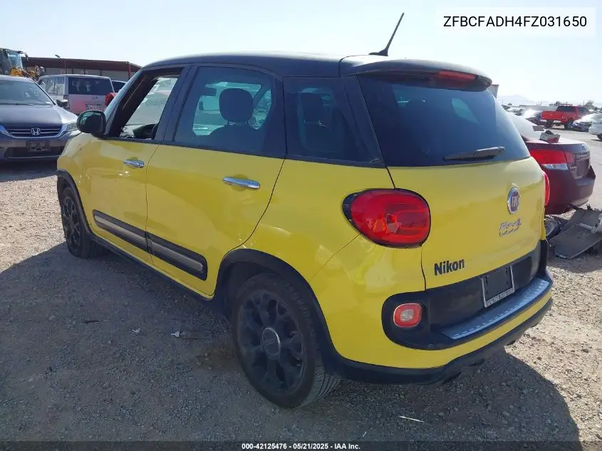 2015 Fiat 500L Urbana Trekking VIN: ZFBCFADH4FZ031650 Lot: 42125476