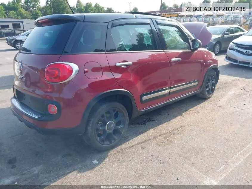 2015 Fiat 500L Urbana Trekking VIN: ZFBCFADH0FZ032438 Lot: 42398118