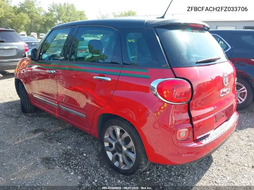 2015 Fiat 500L Lounge VIN: ZFBCFACH2FZ033706 Lot: 42545605