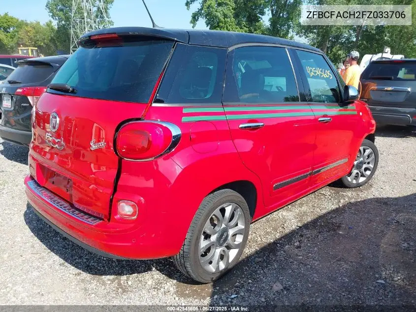 2015 Fiat 500L Lounge VIN: ZFBCFACH2FZ033706 Lot: 42545605