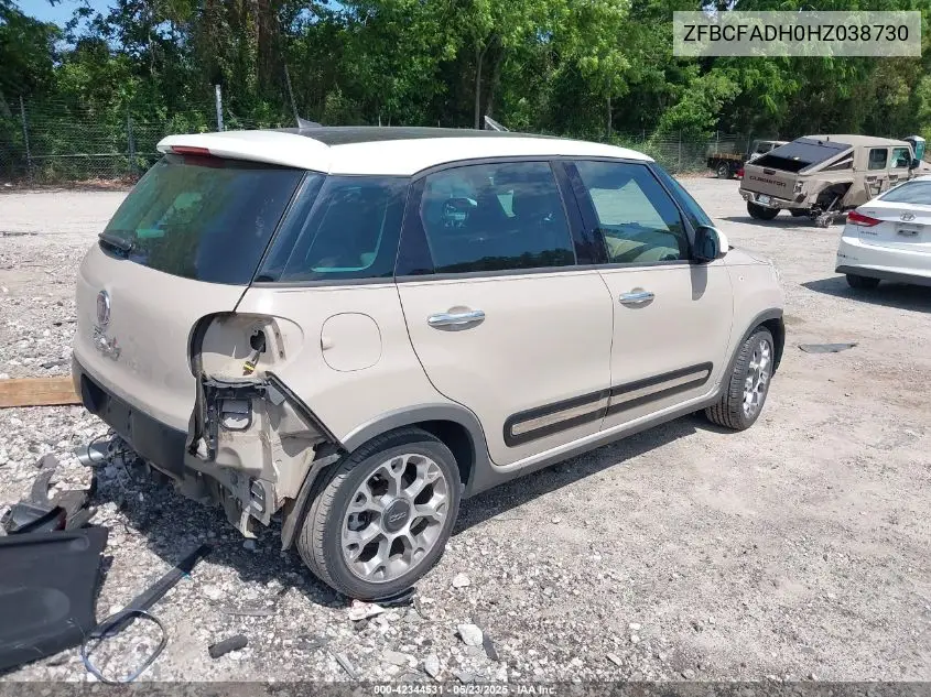 2017 Fiat 500L Trekking VIN: ZFBCFADH0HZ038730 Lot: 42344531