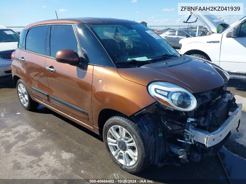2019 Fiat 500L Pop VIN: ZFBNFAAH2KZ041939 Lot: 40666402