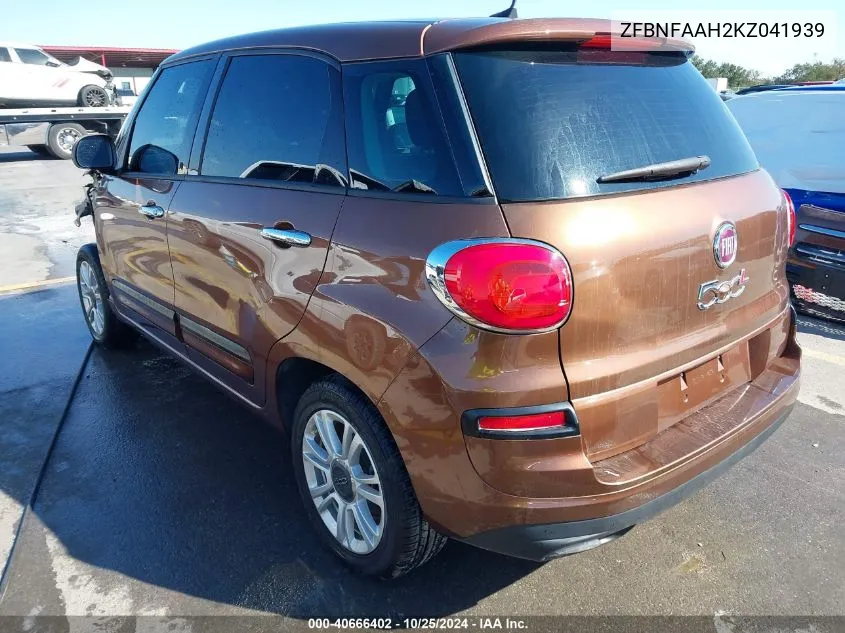 2019 Fiat 500L Pop VIN: ZFBNFAAH2KZ041939 Lot: 40666402