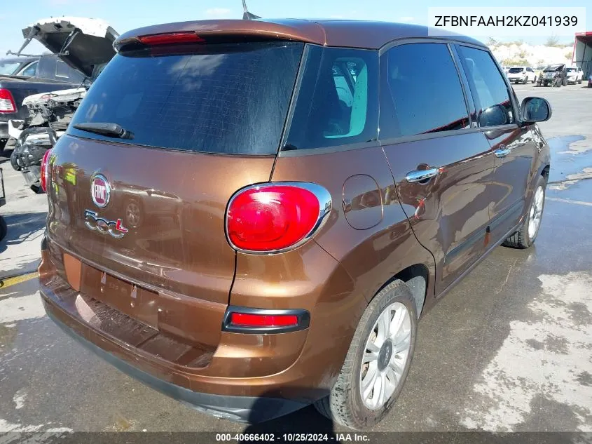 2019 Fiat 500L Pop VIN: ZFBNFAAH2KZ041939 Lot: 40666402