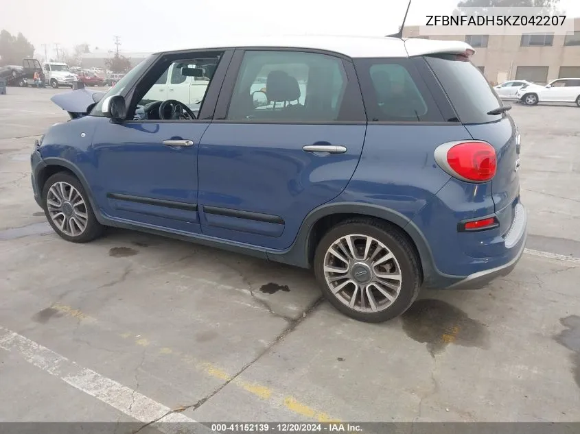 2019 Fiat 500L Trekking VIN: ZFBNFADH5KZ042207 Lot: 41152139
