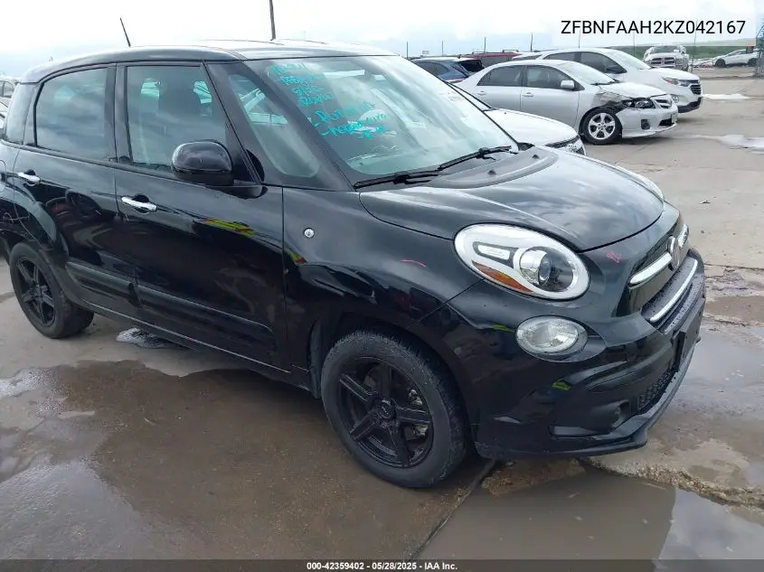 2019 Fiat 500L Pop VIN: ZFBNFAAH2KZ042167 Lot: 42359402