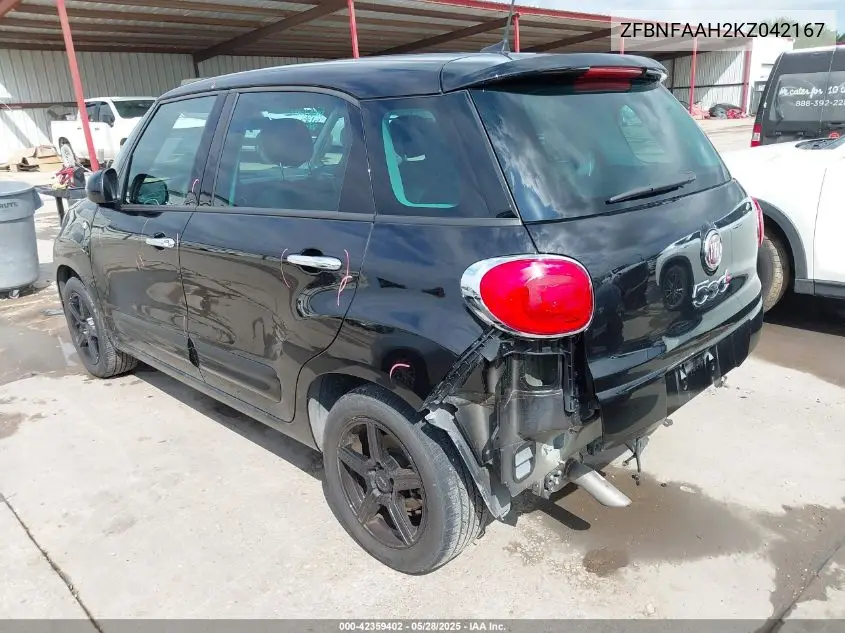 2019 Fiat 500L Pop VIN: ZFBNFAAH2KZ042167 Lot: 42359402