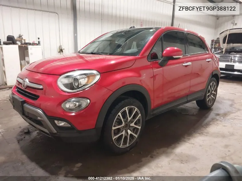 2016 Fiat 500X Trekking Plus VIN: ZFBCFYET9GP388122 Lot: 41212382