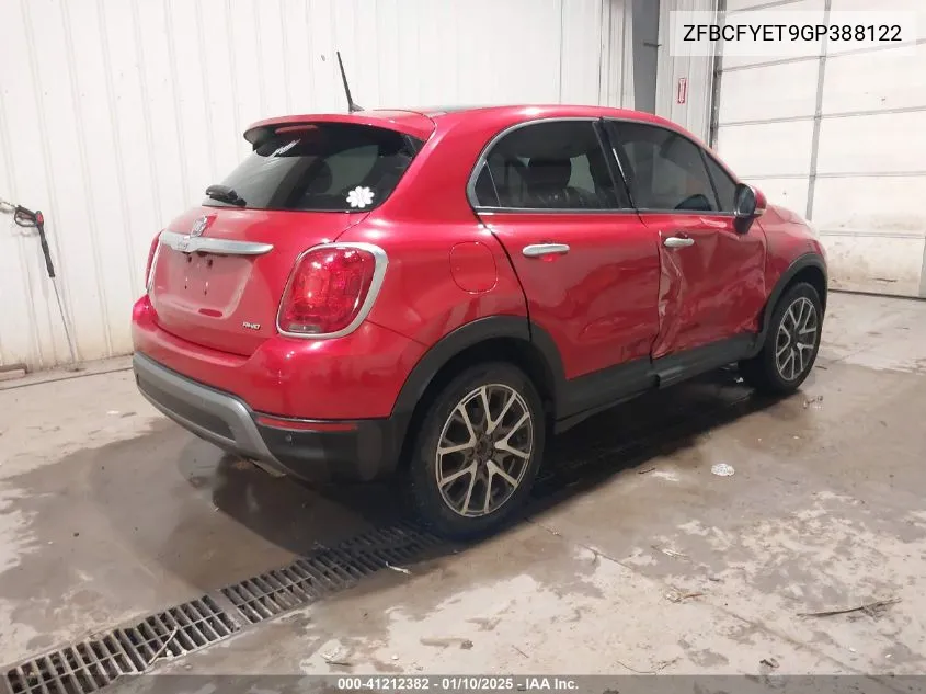 2016 Fiat 500X Trekking Plus VIN: ZFBCFYET9GP388122 Lot: 41212382