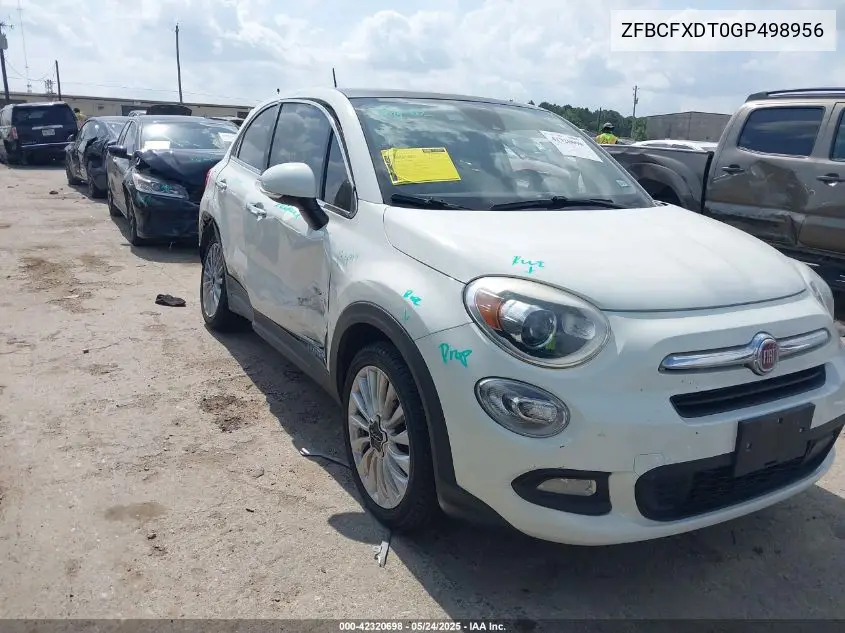 2016 Fiat 500X Lounge VIN: ZFBCFXDT0GP498956 Lot: 42320698