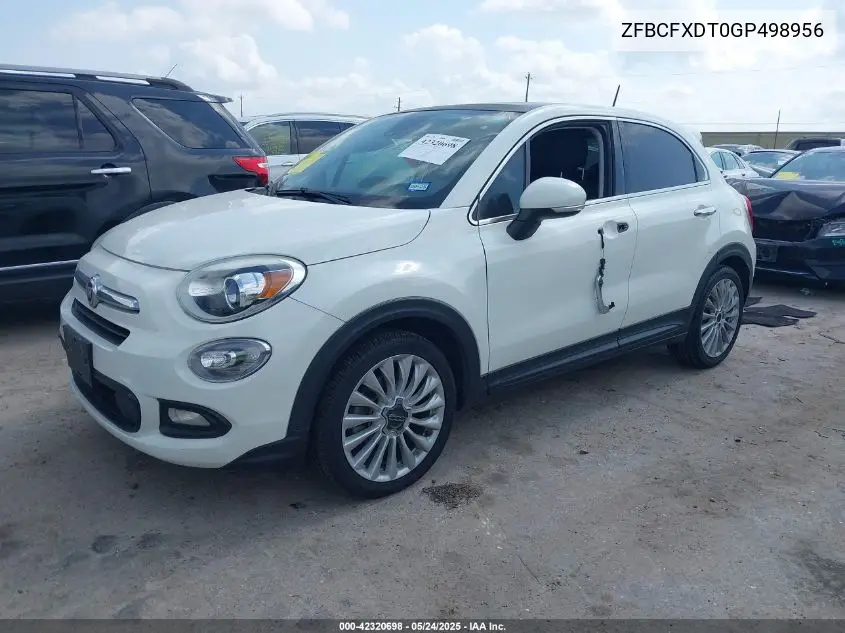 2016 Fiat 500X Lounge VIN: ZFBCFXDT0GP498956 Lot: 42320698