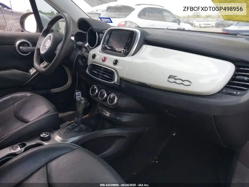 2016 Fiat 500X Lounge VIN: ZFBCFXDT0GP498956 Lot: 42320698