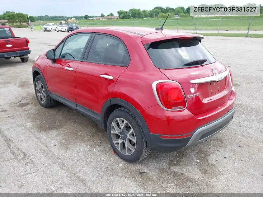 2016 Fiat 500X Trekking VIN: ZFBCFYCT0GP331527 Lot: 42351752
