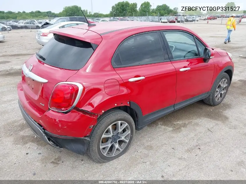2016 Fiat 500X Trekking VIN: ZFBCFYCT0GP331527 Lot: 42351752