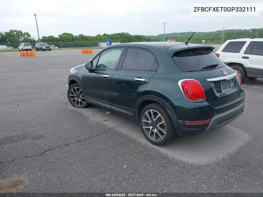 2016 Fiat 500X Trekking Plus VIN: ZFBCFXET0GP332111 Lot: 42363258