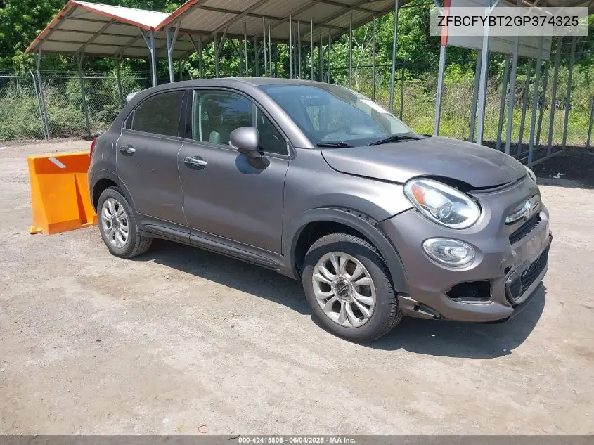 2016 Fiat 500X Easy VIN: ZFBCFYBT2GP374325 Lot: 42415806