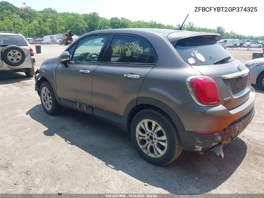 2016 Fiat 500X Easy VIN: ZFBCFYBT2GP374325 Lot: 42415806