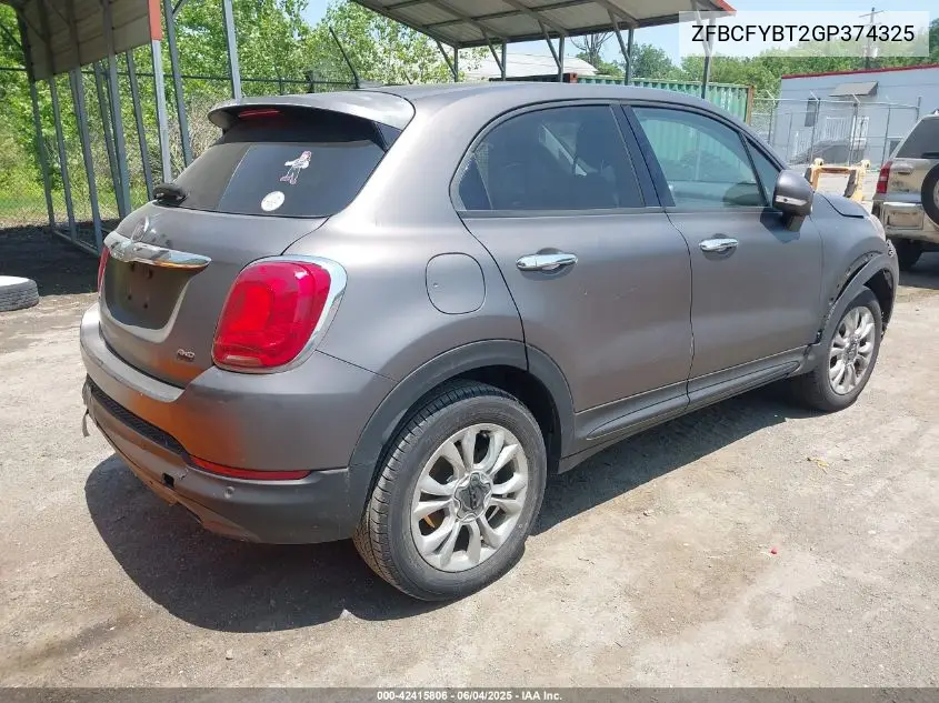 2016 Fiat 500X Easy VIN: ZFBCFYBT2GP374325 Lot: 42415806