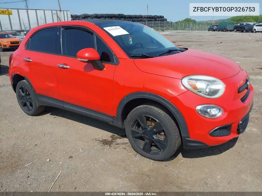 2016 Fiat 500X Easy VIN: ZFBCFYBT0GP326753 Lot: 42416394