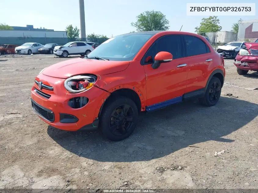 2016 Fiat 500X Easy VIN: ZFBCFYBT0GP326753 Lot: 42416394