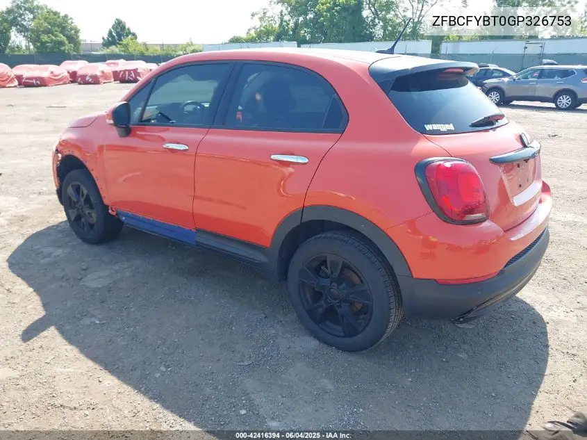 2016 Fiat 500X Easy VIN: ZFBCFYBT0GP326753 Lot: 42416394