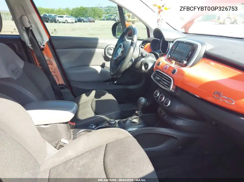 2016 Fiat 500X Easy VIN: ZFBCFYBT0GP326753 Lot: 42416394