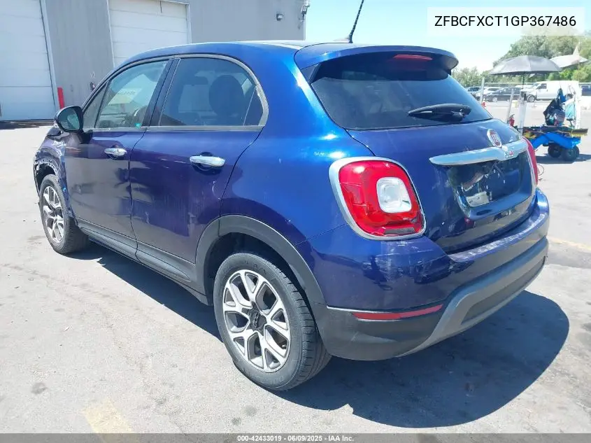 2016 Fiat 500X Trekking VIN: ZFBCFXCT1GP367486 Lot: 42433019
