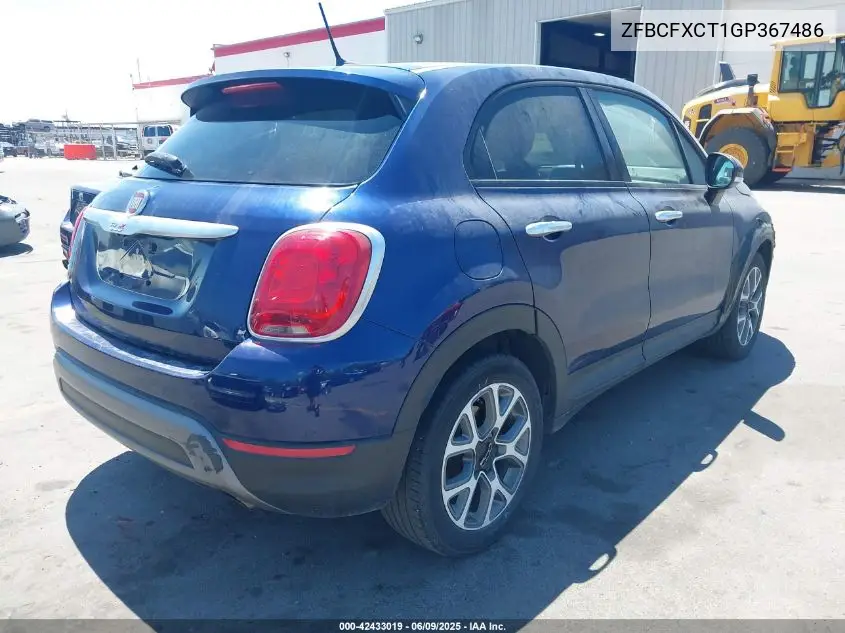 2016 Fiat 500X Trekking VIN: ZFBCFXCT1GP367486 Lot: 42433019