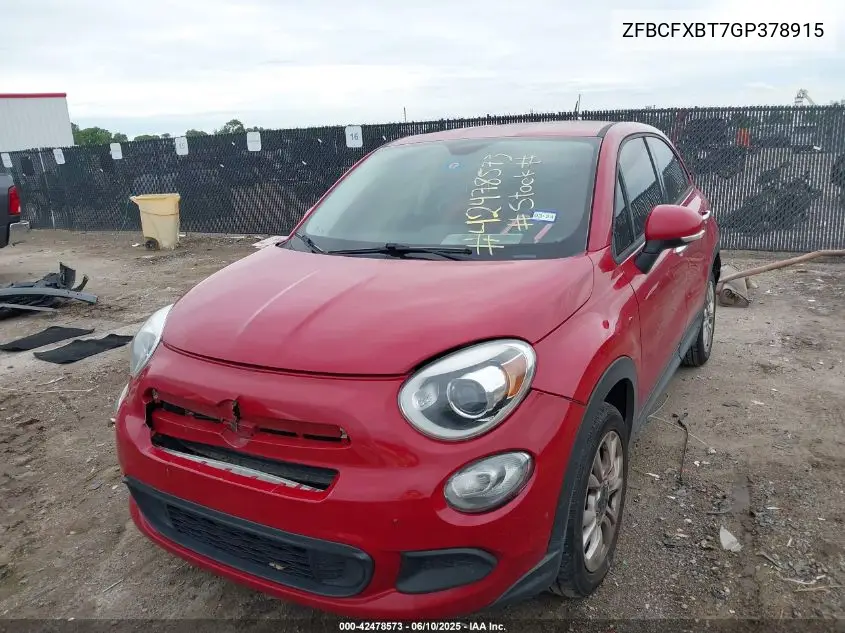 2016 Fiat 500X Easy VIN: ZFBCFXBT7GP378915 Lot: 42478573