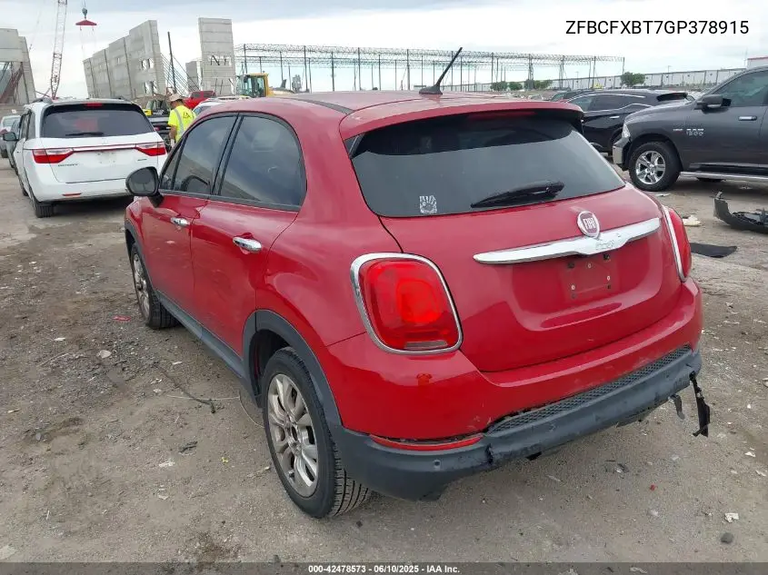 2016 Fiat 500X Easy VIN: ZFBCFXBT7GP378915 Lot: 42478573