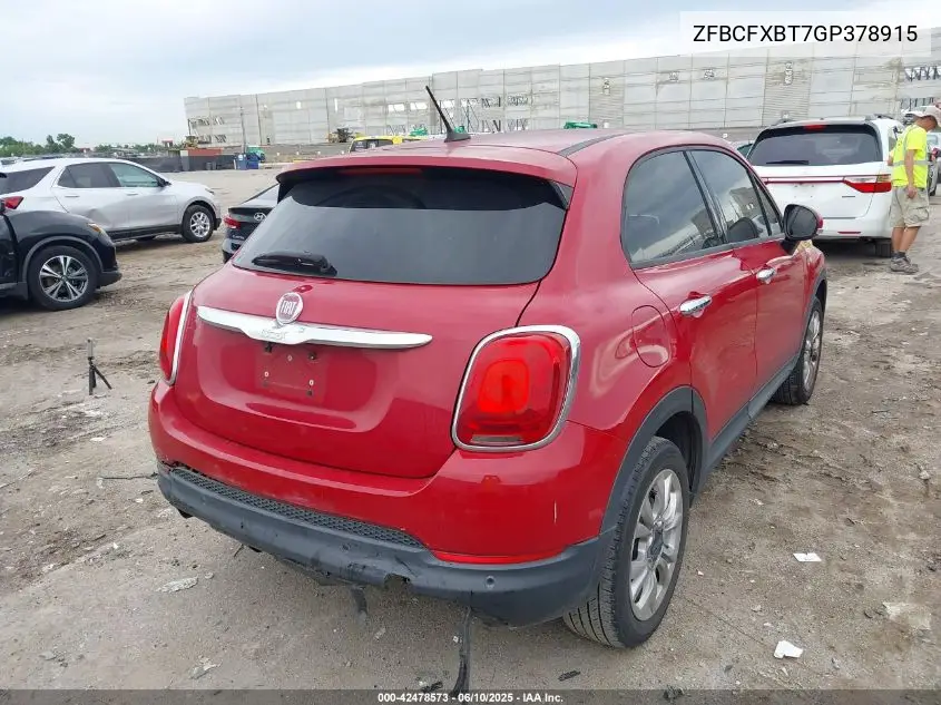 2016 Fiat 500X Easy VIN: ZFBCFXBT7GP378915 Lot: 42478573