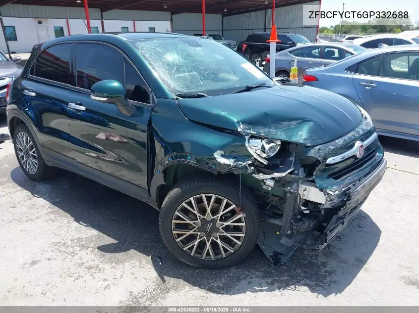 2016 Fiat 500X Trekking VIN: ZFBCFYCT6GP332688 Lot: 42536282