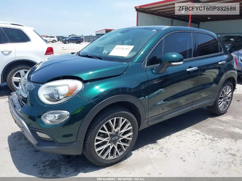 2016 Fiat 500X Trekking VIN: ZFBCFYCT6GP332688 Lot: 42536282