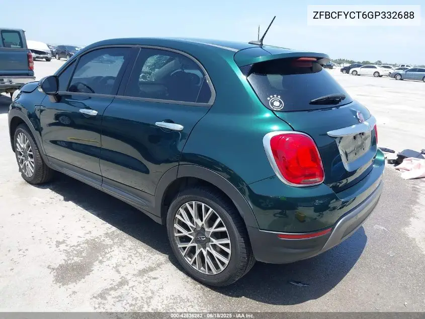 2016 Fiat 500X Trekking VIN: ZFBCFYCT6GP332688 Lot: 42536282